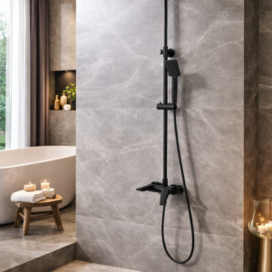 Virex regendoucheset | matte black 210x205x1510mm | KAYvit