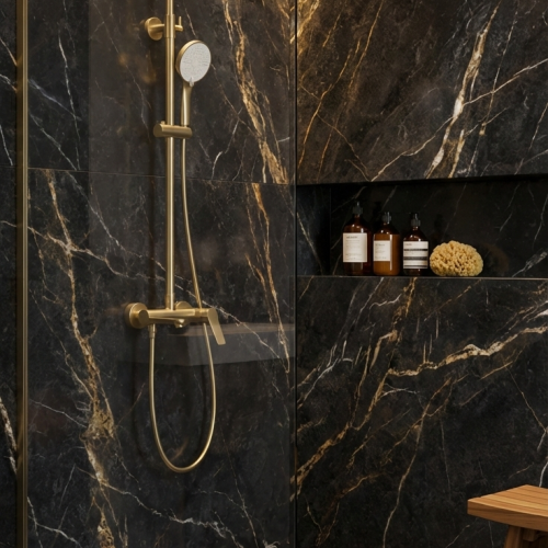 Edge regendoucheset | mat goud 263x179x1620mm | KAYvit