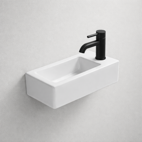 DESERT toiletfontein lang vierkant | MAT WIT | Kraangat rechts